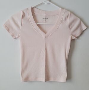 Hollister Pink Ribbed Baby Tee